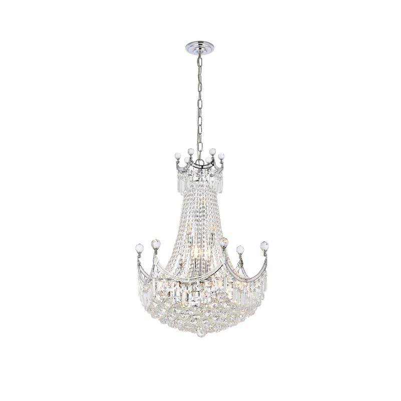 Elegant Lighting Chrome 24-inch Royal-cut Crystal Clear Hanging 18-light Chandelier