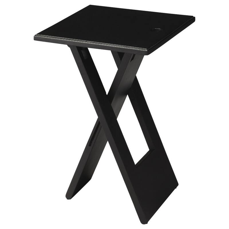 Handmade Hammond Black Folding Table (India) - Wood - Black