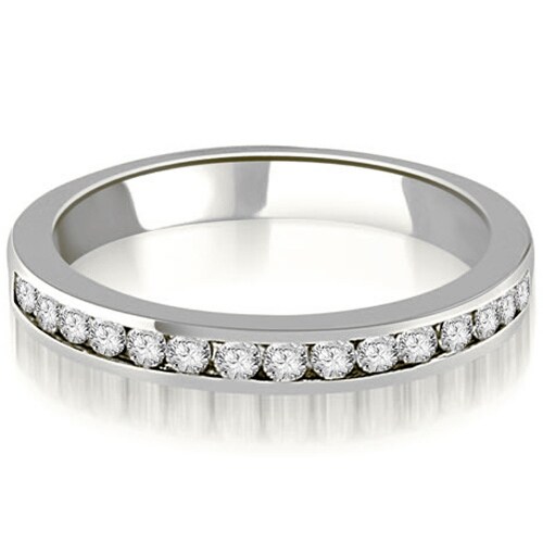 0.30 cttw. 14K White Gold Round Diamond Classic Channel Wedding Band