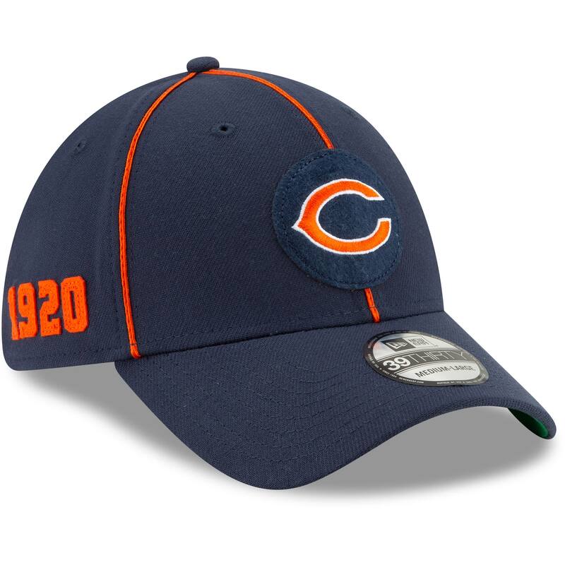 Chicago Bears 39THIRTY OnField Sideline Home Stretch Fit Cap, Navy