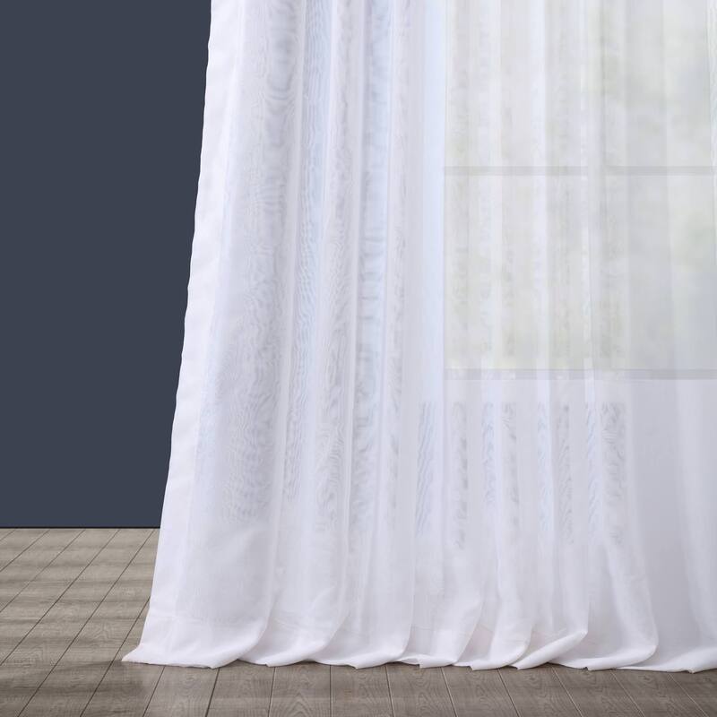 Exclusive Fabrics Extra Wide Voile Sheer Curtains for Bedroom & Living Room Curtains (1 Panel)