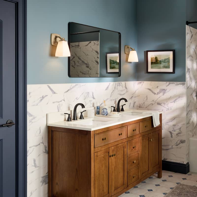 Kichler 55214 Marant 10" Tall Bathroom Sconce with Opal Glass Shade