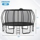 preview thumbnail 8 of 11, 12/14/15/16FT Outdoor Kids Trampoline with Enclosure, Basketball Board