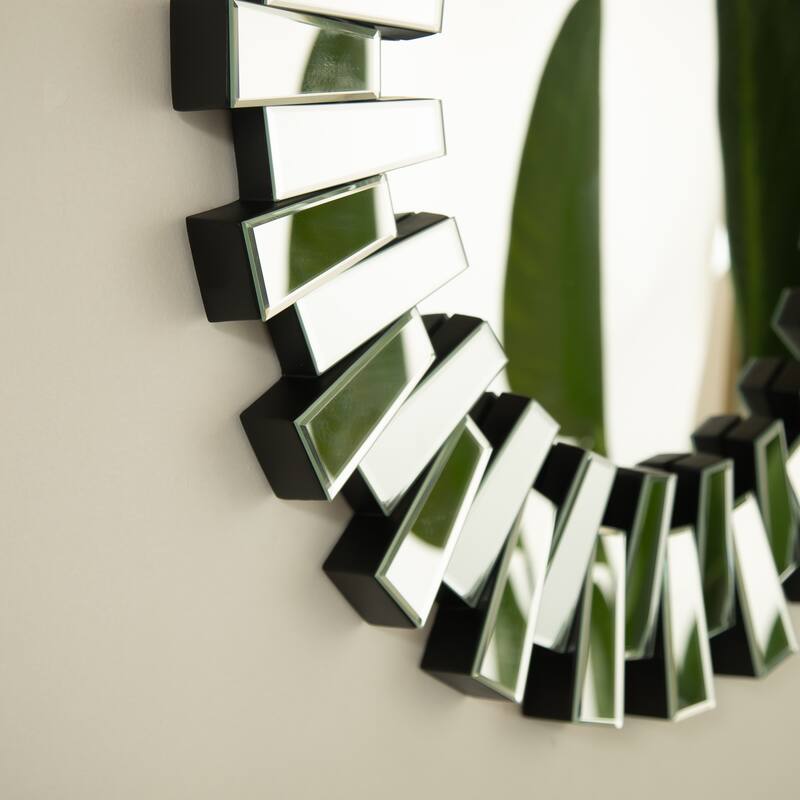 Kaltis Modern Irregular Circle PU Decorative Mirror - Wall-Mounted, Bathroom, Bedroom - Silver