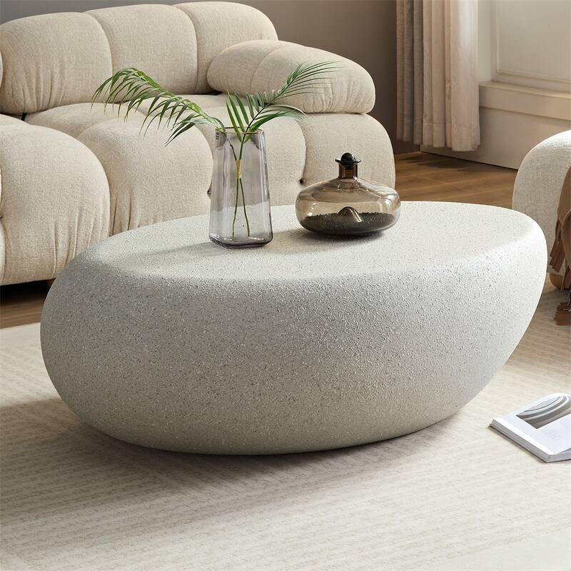 Fiberglass Elliptical Coffee Table for Living Room