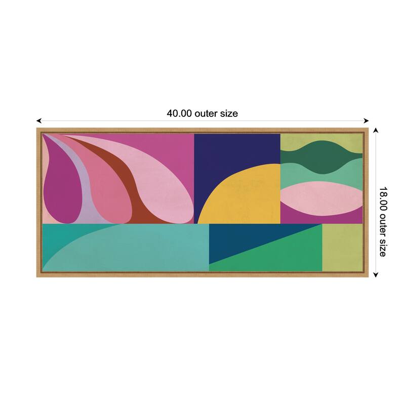 Kate and Laurel Abstract 02 Panel 1 by Rachel Lee Framed Canvas Wall Art Print