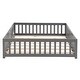 preview thumbnail 13 of 18, Full Size Wood Platform Bed Frame with Door, Fence