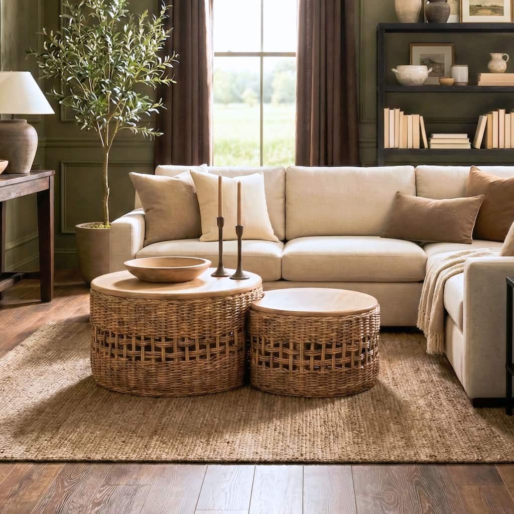 Navi Banana Leaf Nesting Coffee Tables (Set of 2) by East at Main