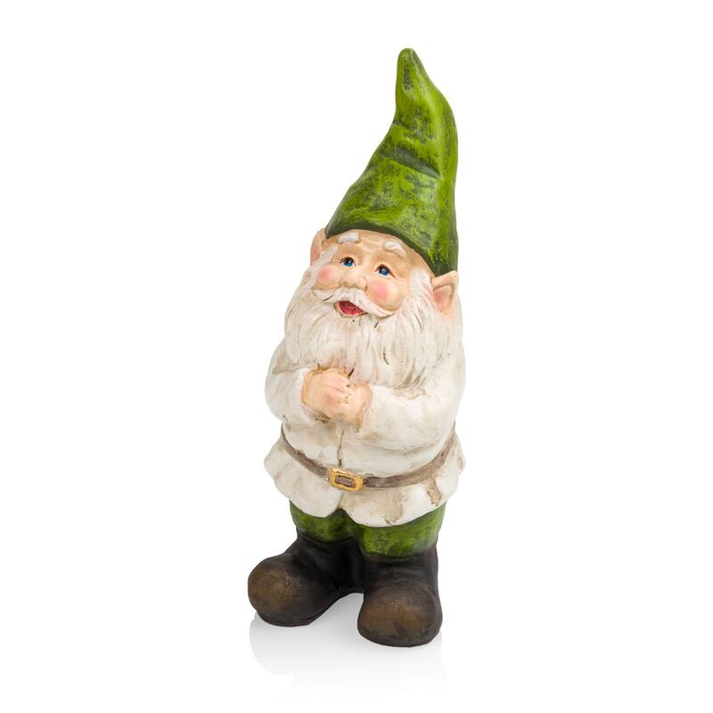 Gnome Folding Hands Looking Up Garden Statue