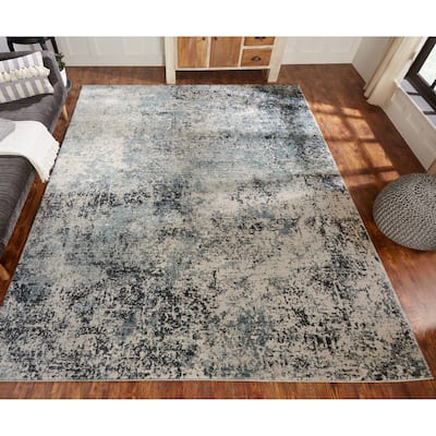 Porch & Den Hoffert Blue Tones Abstract Area Rug