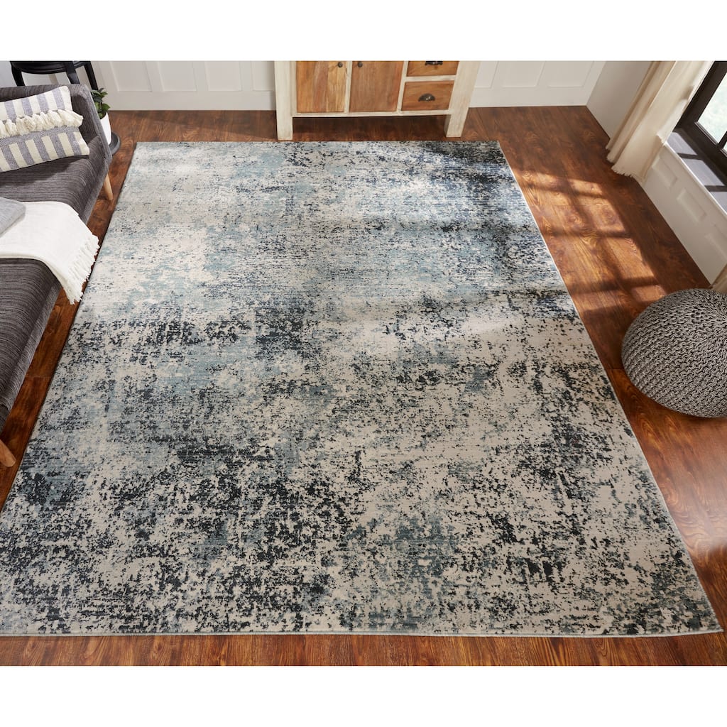 Porch & Den Hoffert Blue Tones Abstract Area Rug
