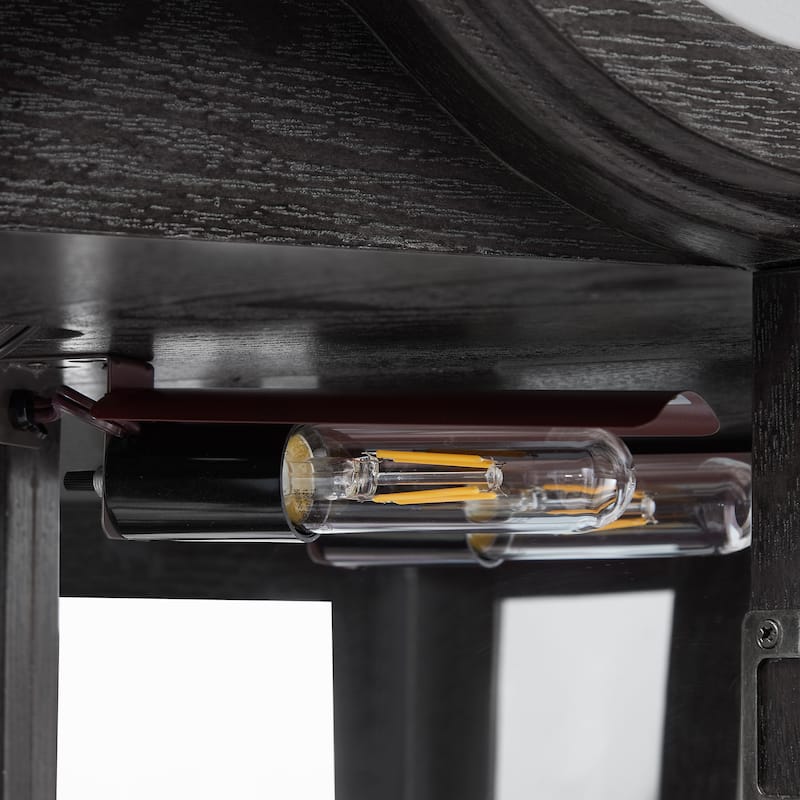 70" Lighted Corner Curio Cabinet with Tempered Glass Doors and Shelves