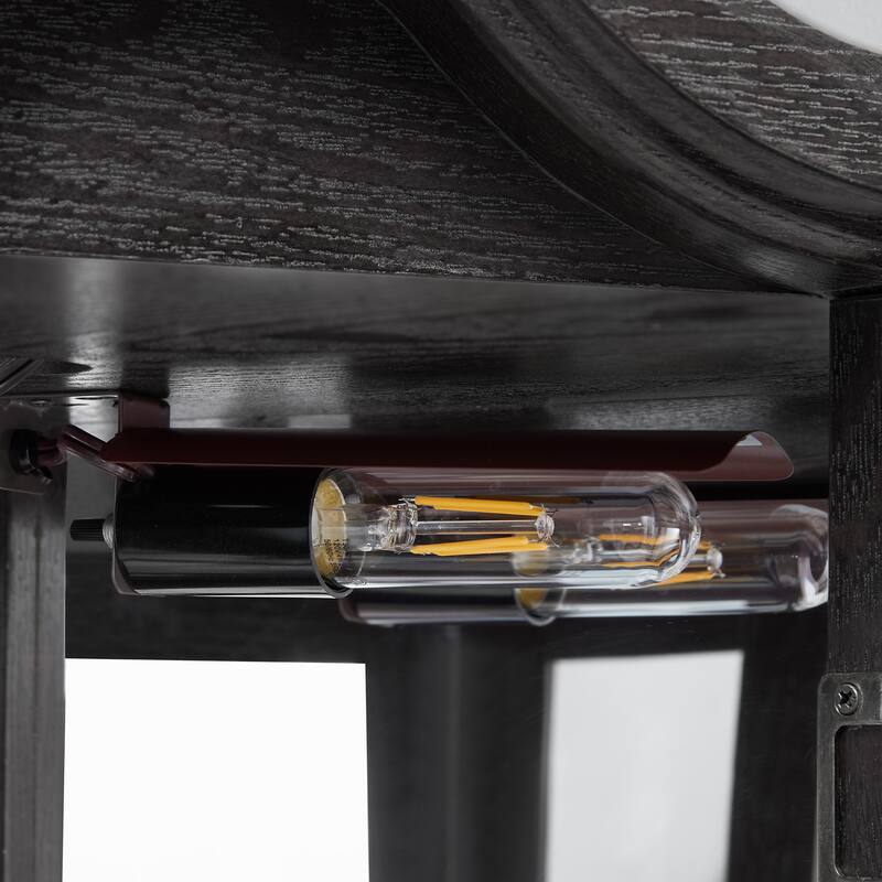 GDFStudio - Storage Corner Curio Cabinet with Lighted Glass Shelves