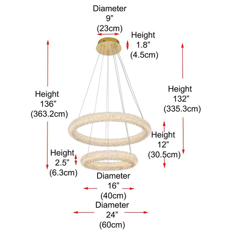 Indigo Home 24 inch Adjustable LED Chandelier