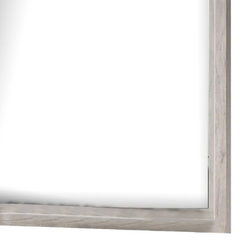 Miot Dresser Mirror, 39 Inch Square Wood Frame, White Wash - White Wash