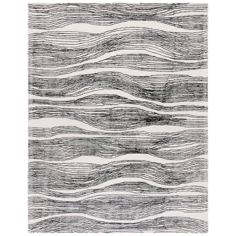SAFAVIEH Handmade Metro Fetnete Modern Abstract Wool Rug - 8' x 10' - Ivory/Black