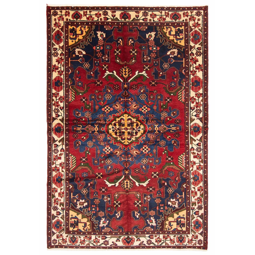 ECARPETGALLERY Hand-knotted Anatolian Vintage Red Wool Rug - 5'6 x 7'11