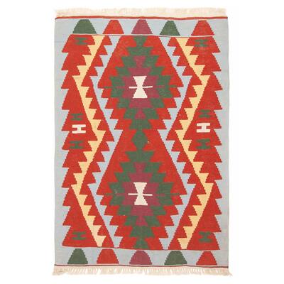 ECARPETGALLERY Flat-Weave Sivas Red Wool Kilim - 4'0 x 5'10