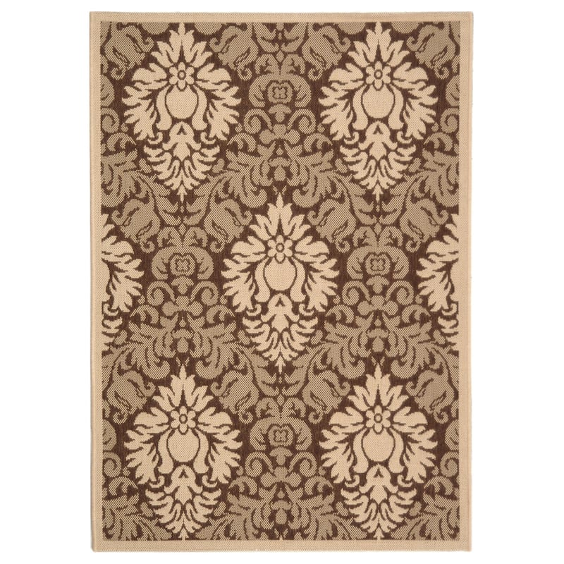 SAFAVIEH Courtyard Willene Boho Indoor/ Outdoor Waterproof Patio Backyard Rug - 2' x 3'7" - Brown/Natural