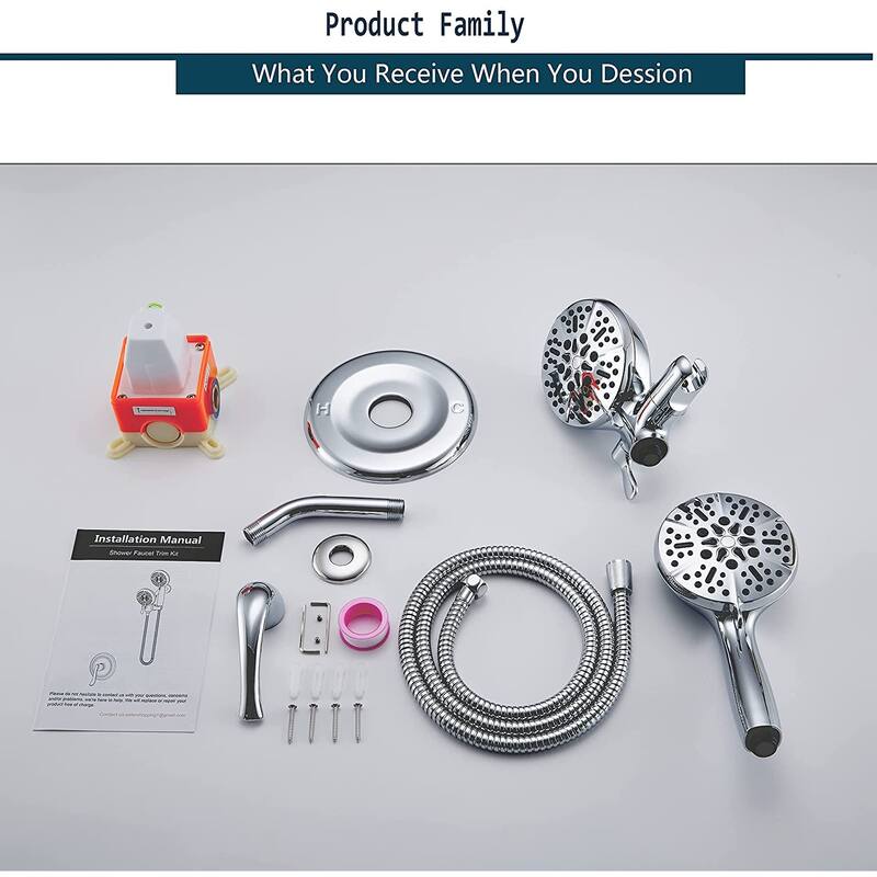 Shower Faucet Set with 5 in. Head Complete Shower System Matte Black