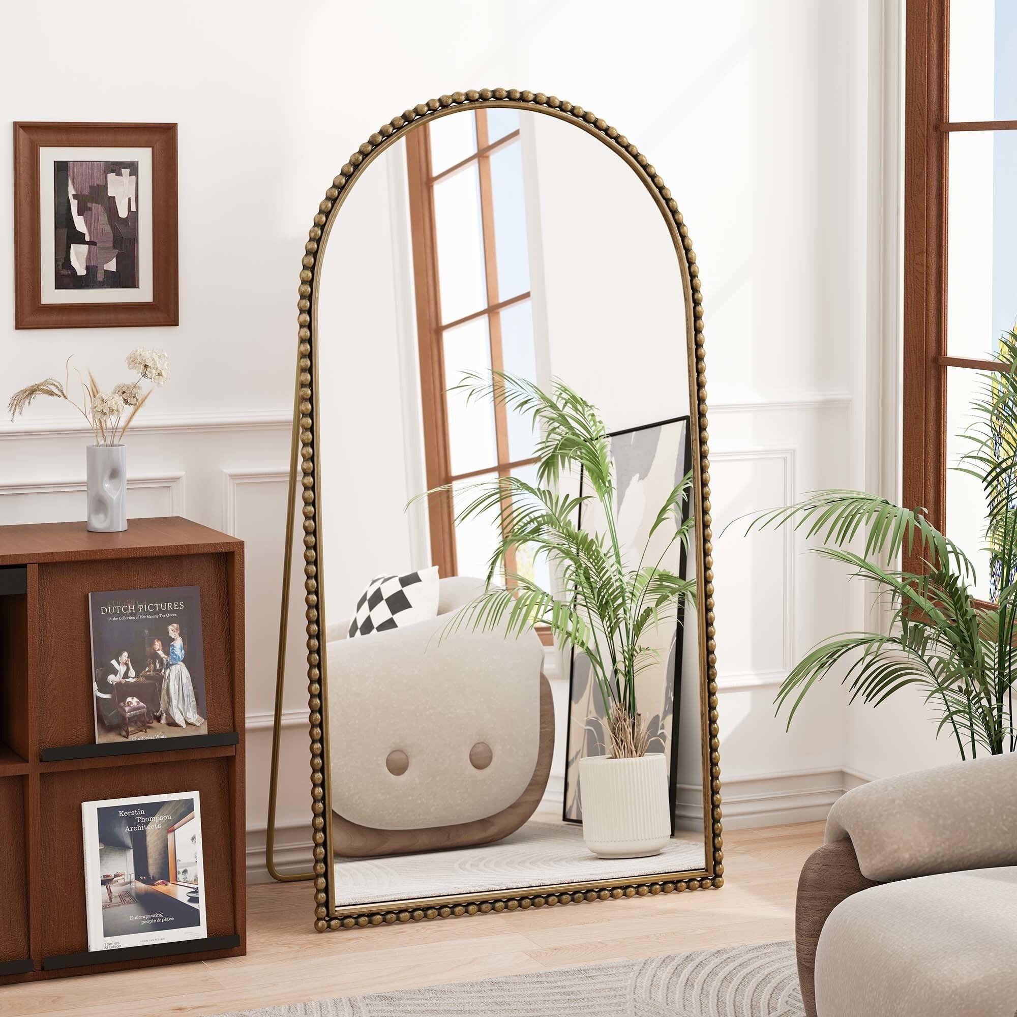 Iron Arch Mirror,Vintage Elegance and Stability