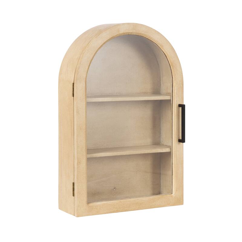Kate and Laurel Arcott Arch Wall Cabinet - Natural - 16x7x24