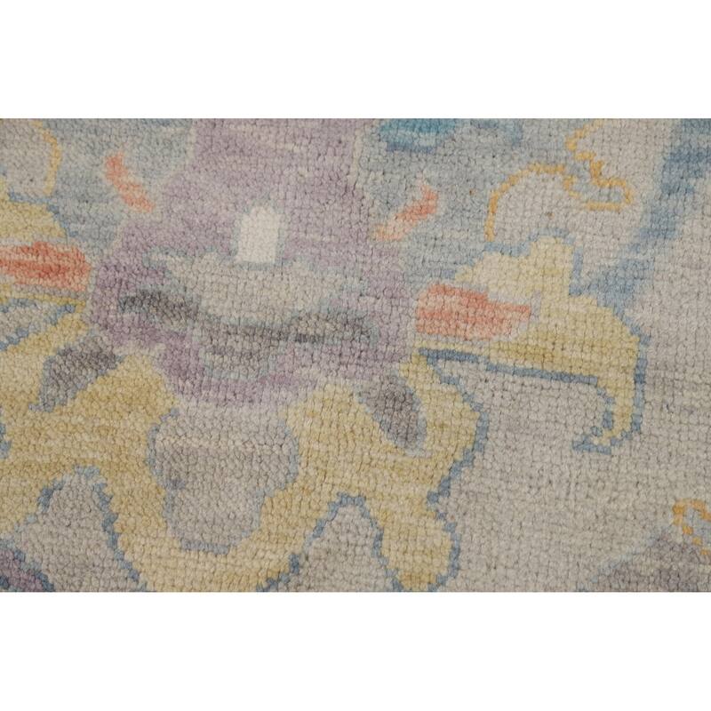 Hand Knotted Oriental 100% Wool Carpet Transitional All-Over Beige & Ivories Oushak Area Rug - 12' 3'' X 9' 1''