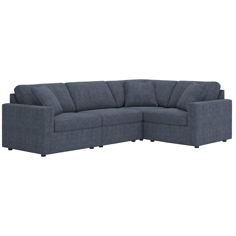 Signature Design by Ashley Modmax 4-Piece Sectional - 107" W x 75" D x 36" H - Dark Blue