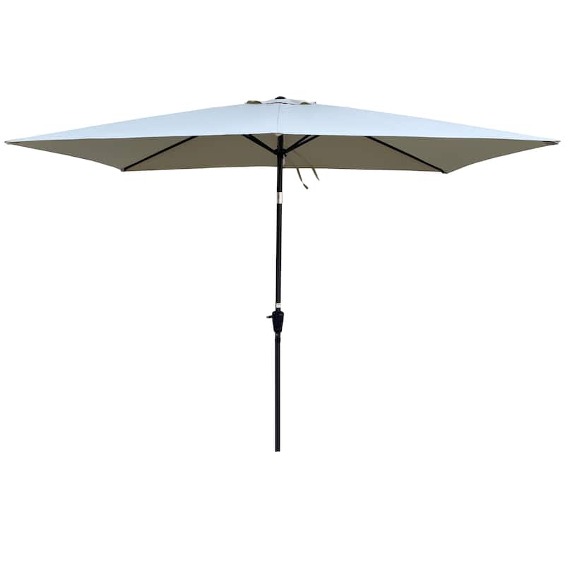 6x9ft Patio Umbrella Outdoor Waterproof Umbrella with Crank and Push Button Tilt without flap for Garden Backyard Pool