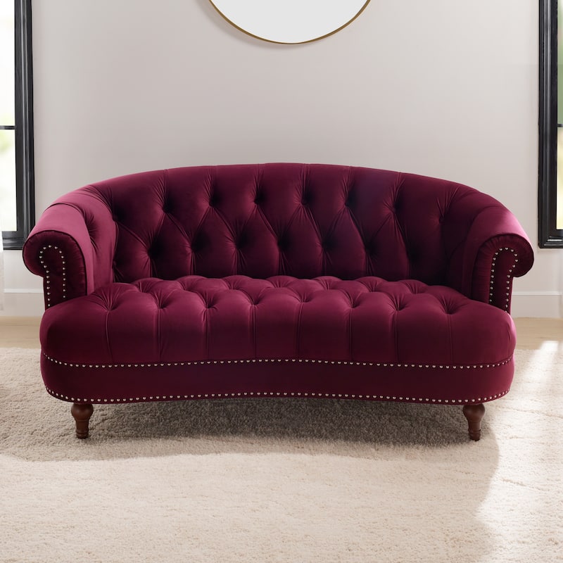 La Rosa 68.5" Victorian Tufted Chesterfield Loveseat