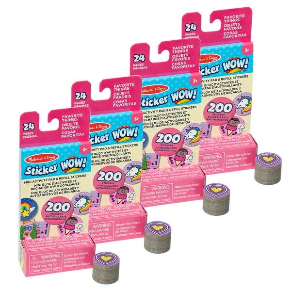 slide 2 of 9, Melissa & Doug Sticker WOW Mini Activity Pad with Refill Stickers - Favorite Things, 4 Sets - Multi Multi - Kids