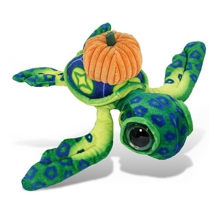 10 Inch Turtle DolliBu Wild Collection Green Sea Turtle Stuffed Animal with Pumpkin ...
