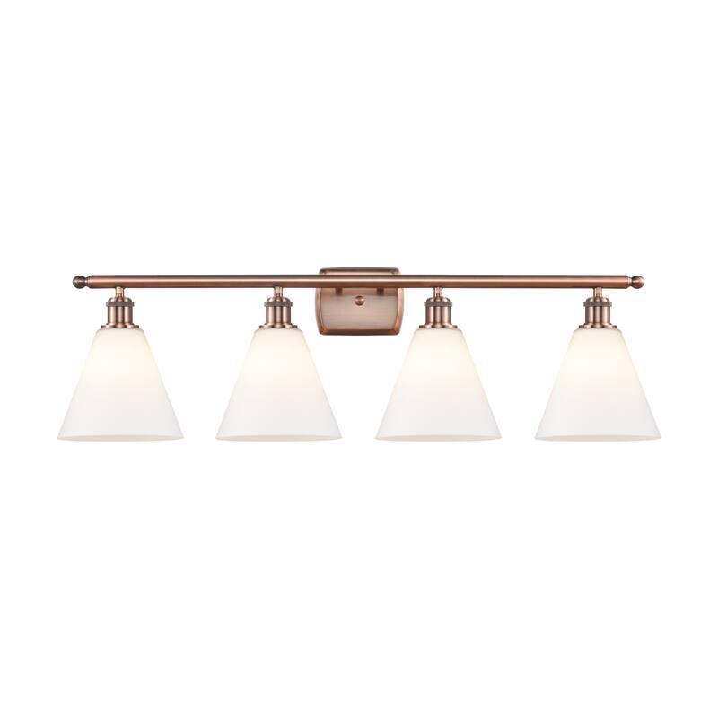 Innovations Lighting 516-4W-12-38 Berkshire Vanity Berkshire 4 Light - Antique Copper / Matte White