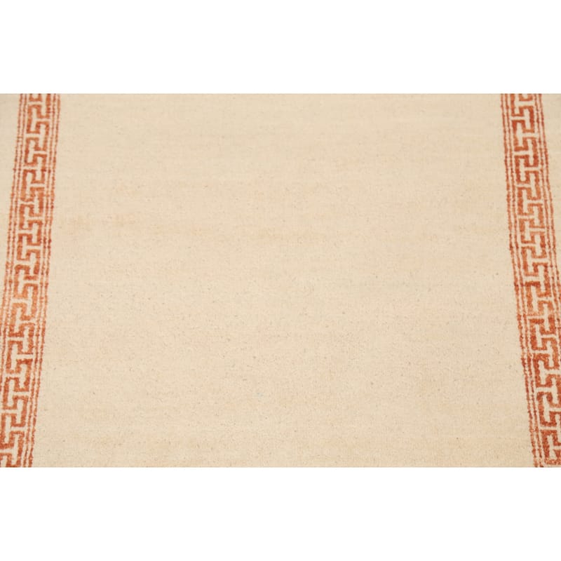Geometric Bordered Gabbeh Kashkoli Oriental Area Rug Wool Hand-knotted - 3'3" x 5'0"