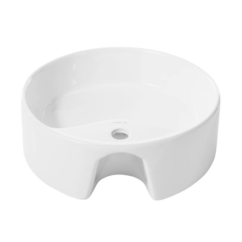 Trocadero Round Vessel Sink With Faucet Mount - 20.5" x 19" 8.3"