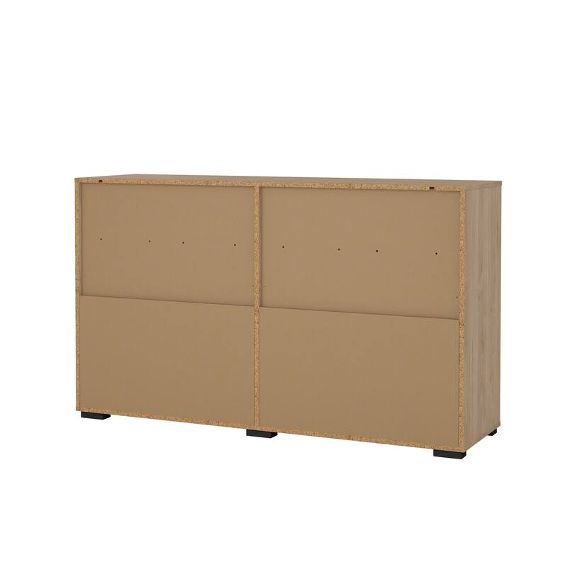 Porch & Den Sofia 6 Drawer Double Dresser, Jackson Hickory