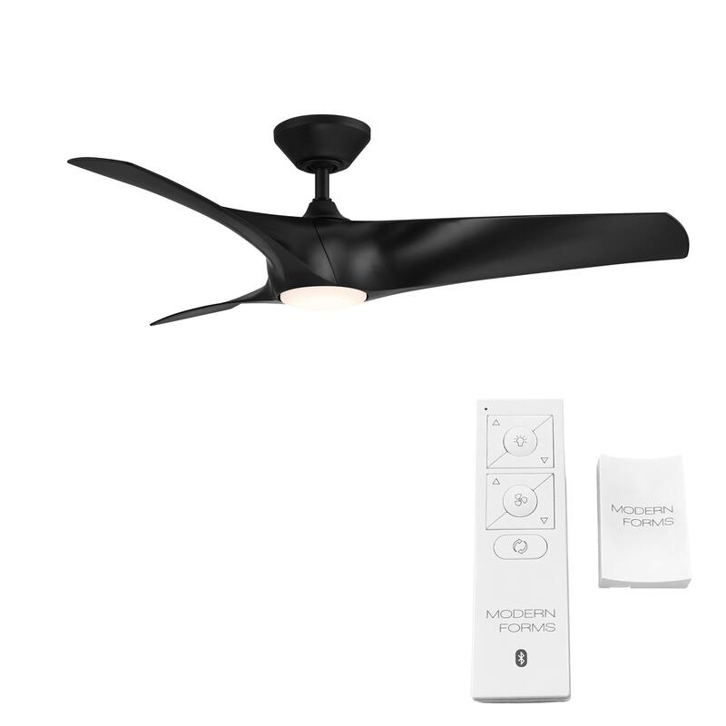 Zephyr Indoor and Outdoor 3-Blade Smart Ceiling Fan 52in with 3000K LED Light Kit and Remote Control with Wall Cradle