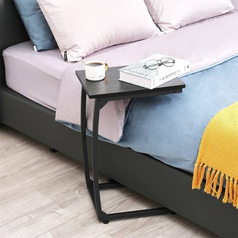 C Shaped End Table Side Table - 15.4"D x 11.4"W x 23.2"H