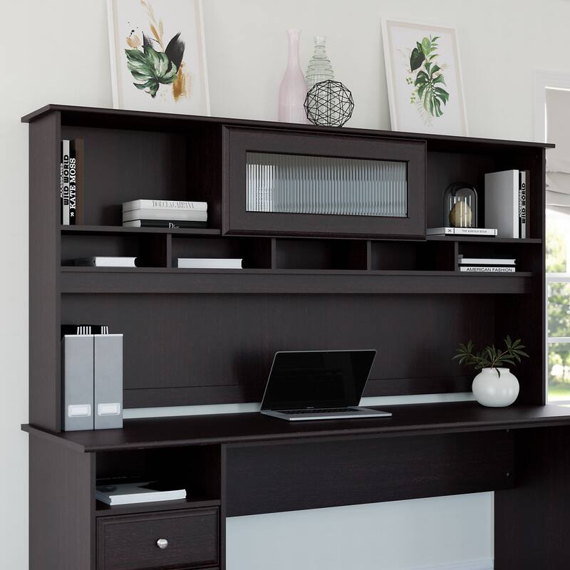 Bush Furniture Cabot Hutch for 72W Computer Desk in Espresso Oak - Espresso Oak