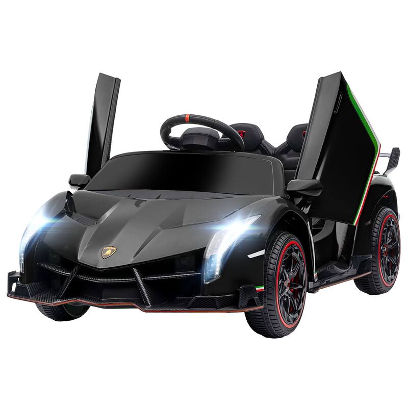 Lamborghini Veneno 12V Kids Electric Car with Bluetooth, Remote Control, Butterfly Doors, and Suspension for Indoor Use