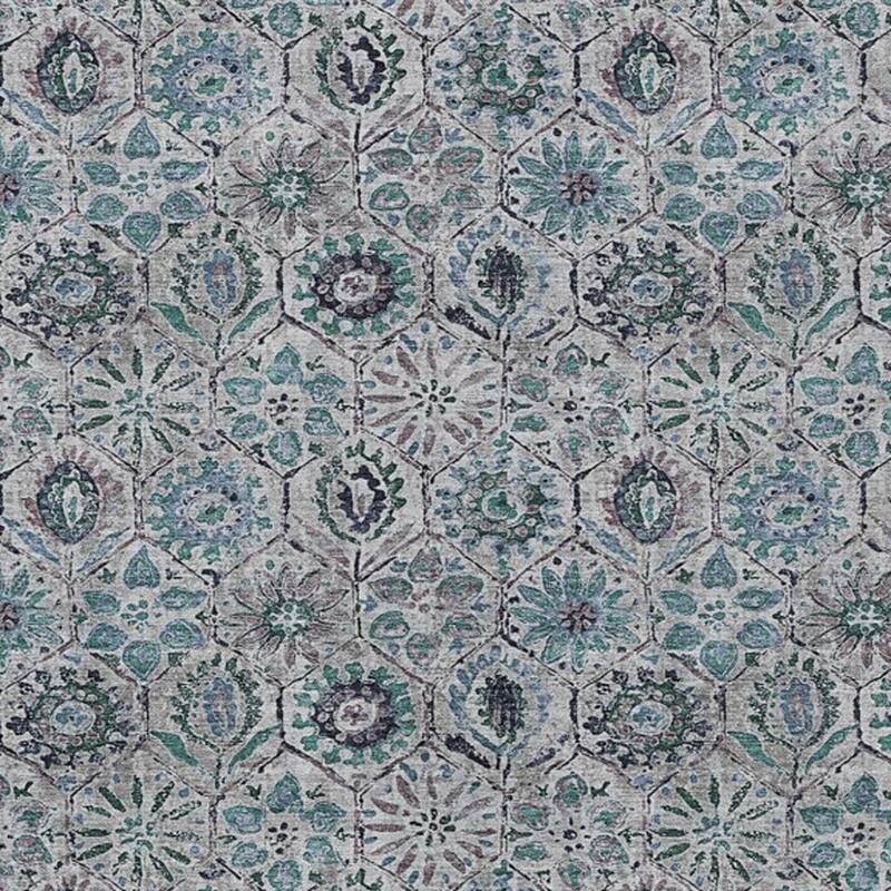 HomeRoots Floral Transitional Rectangle Outdoor Rug