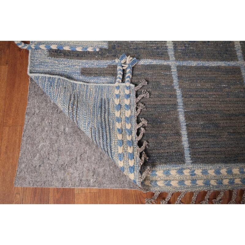 Earth Tone Moroccan Area Rug Handmade Wool Carpet - 7'11"x 12'2"