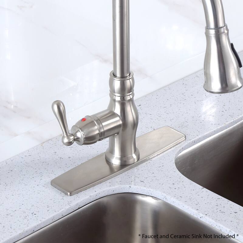 Luxier 10 in. Kitchen Sink Faucet Hole Cover Deck Plate Escutcheon