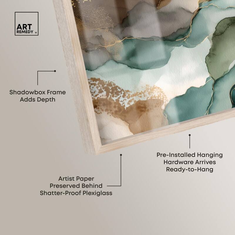 Golden Estuary I Shadowbox by Art Remedy