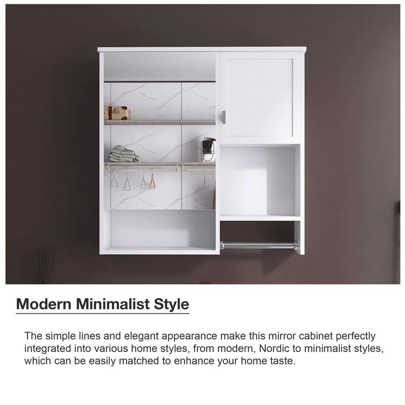 29'' x 28" Rectangular MDF Medicine Cabinet with Mirror