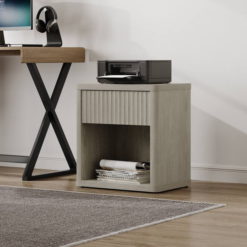 SICOTAS Nightstand with 1 Drawer and Open Storage