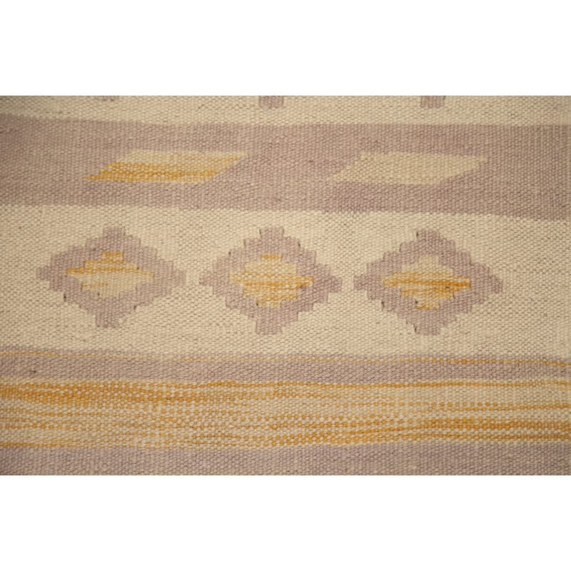 Hand Woven Oriental 100% Wool Carpet Southwestern Tribal Multi-Colored Kilim Runner Rug - 6' 3'' X 1' 10''