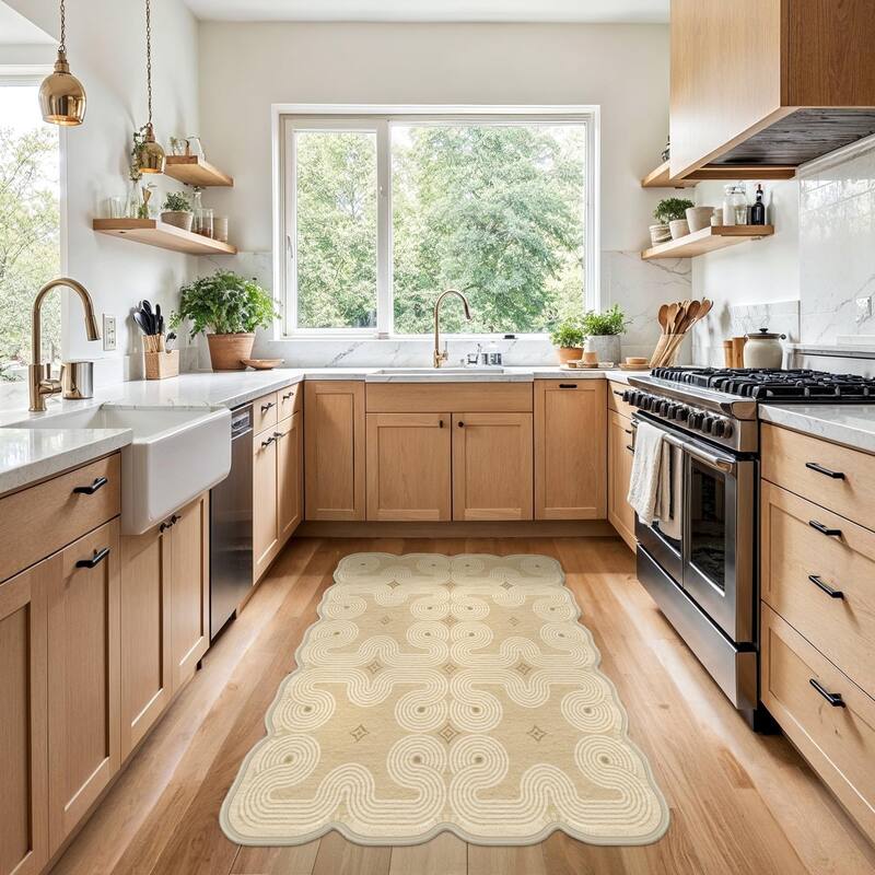 Mcow Modern Abstract Machine Washable Low Pile Area Rugs - 5'X7'