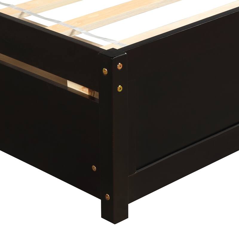 Timeless Elegance and Durability Twin Wooden Bed Frame with Two