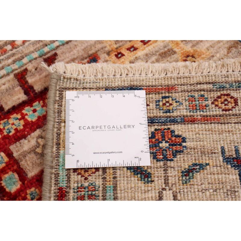 ECARPETGALLERY Hand-knotted Modern Ersari Beige Wool Rug - 2'8 x 9'10